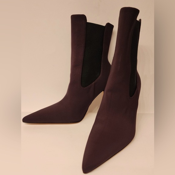 Good American High Kickstand Neoprene Bootie In Brown Gold Accents Size 7.5 & 9 - Picture 3 of 13